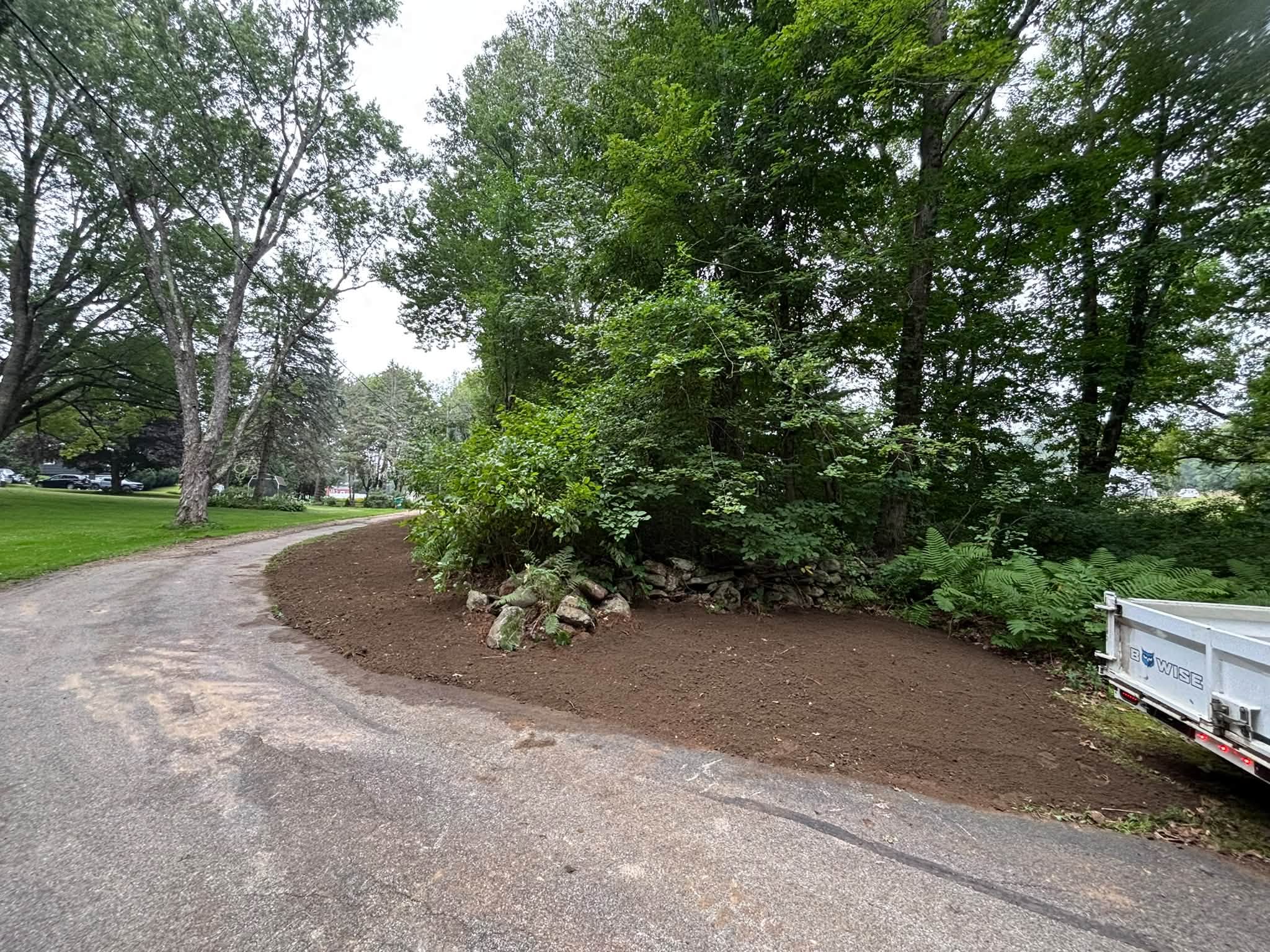 Freshly loamed and seeded area, Spencer MA